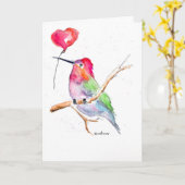 バレンタインデーのカード 「恋するハチドリ」 カード (黄色い花)