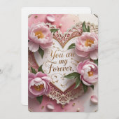 バレンタインデーのカード 招待状 (正面/裏面)