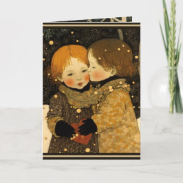 バレンタインデーのカード　森の少年少女 カード