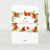 バレンタインデーのカード 花 ロマンチック カード (裏面)