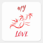 バレンタインデーのガールフレンド、妻、夫のためのギフト スクエアシール (正面)