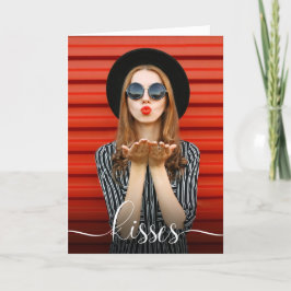 バレンタインデーのキスと写真 カード