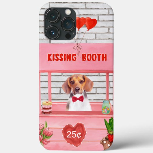 バレンタインデーのキスブースのビーグル犬 Case-Mate iPhoneケース (裏面)