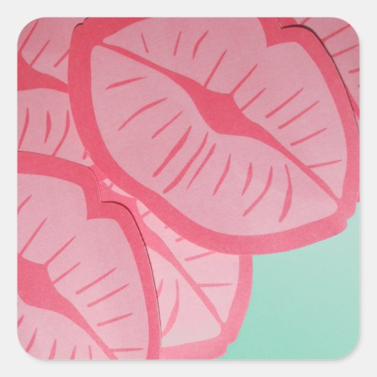 バレンタインデーのキス スクエアシール (正面)