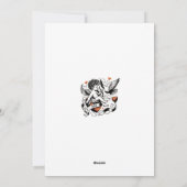 バレンタインデーのキュートなオレンジ色のハートのキューピッド シーズンカード (裏面)