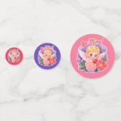 バレンタインデーのキュートなキューピッド "Be Mine" コンフェッティ (正面)