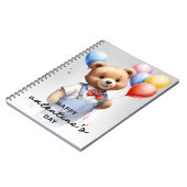 バレンタインデーのキュートな水彩クマの風船付き ノートブック (左側)