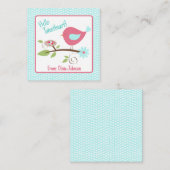 バレンタインデーのキュートな鳥のハロー ツイートハート ファン ノートカード (正面/裏面)