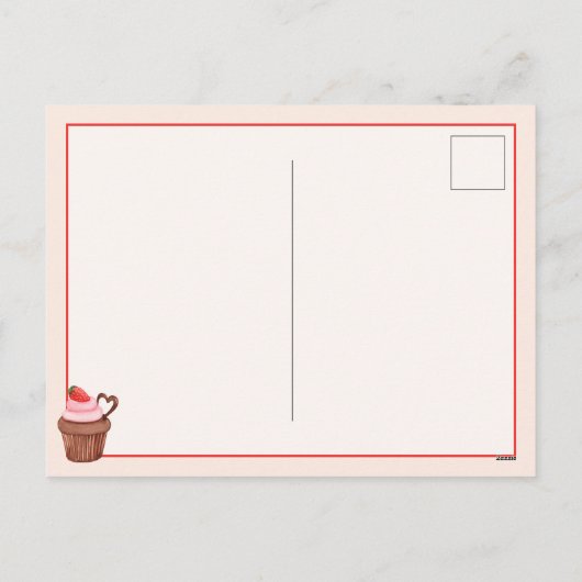 バレンタインデーのキューピッドのデリバリーレッドウォーター色トラック シーズンポストカード (裏面)