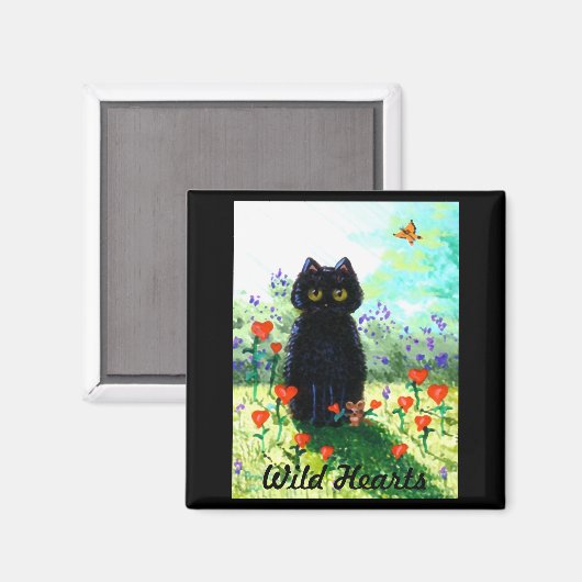 バレンタインデーのギフトキャットアートハート制作 マグネット (正面/裏面)
