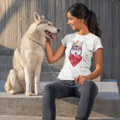 バレンタインデーのギフトシベリアのハスキー犬 Tシャツ