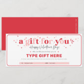 バレンタインデーのギフトバウチャー証明書テンプレート 招待状 (正面/裏面)