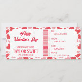 バレンタインデーのギフト券コンサートチケット 招待状 (正面)