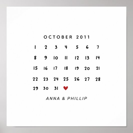 バレンタインデーのギフト、カレンダーポスター ポスター (正面)