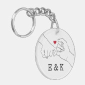 バレンタインデーのギフトPinky Promiseフォトカップル キーホルダー (正面左)