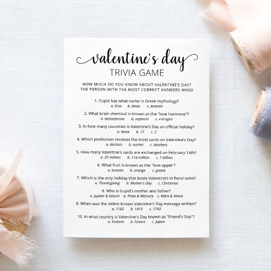 バレンタインデーのクイズクイズゲーム 招待状