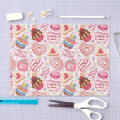 バレンタインデーのクッキーとカップケーキ 薄葉紙 (クラフト)