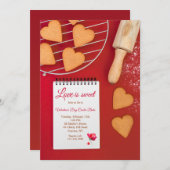 バレンタインデーのクッキー 招待状 (正面/裏面)
