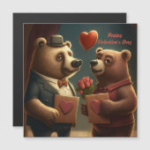 バレンタインデーのクマの漫画カスタム (正面/裏面)