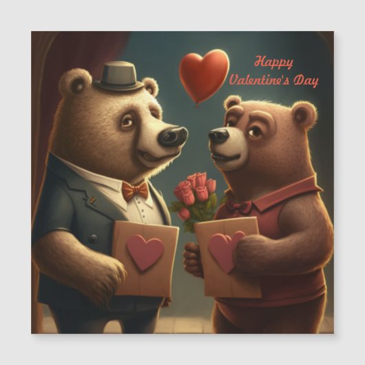 バレンタインデーのクマの漫画カスタム (正面)