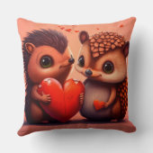 バレンタインデーのクマの漫画カスタム クッション (裏面)