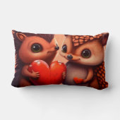 バレンタインデーのクマの漫画カスタム ランバークッション (裏面)