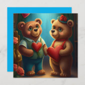 バレンタインデーのクマの漫画 (正面/裏面)