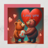 バレンタインデーのクマの漫画 (正面/裏面)