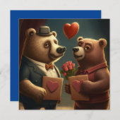 バレンタインデーのクマの漫画 (正面/裏面)