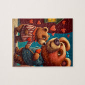 バレンタインデーのクマの漫画 ジグソーパズル (横)