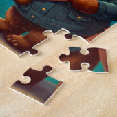 バレンタインデーのクマの漫画 ジグソーパズル (側面)