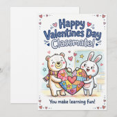 バレンタインデーのクラスメイト カード (正面/裏面)