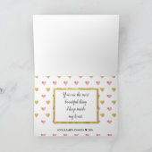 バレンタインデーのグリッターのハートの写真の挨拶状 シーズンカード (内部)