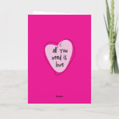 バレンタインデーのグリーティングカードあなたが必要なのは愛 シーズンカード (裏面)