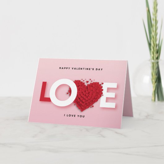 バレンタインデーのグリーティングカード － ラブハーツ カード (正面)