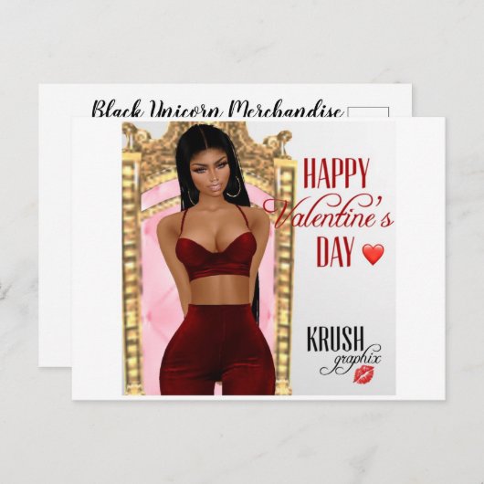 バレンタインデーのケシャ ポストカード (正面/裏面)