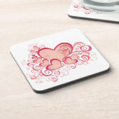 バレンタインデーのコルクで覆われたコースター コースター (左側)