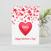 バレンタインデーのコンフェッティハートパーソナライズカード シーズンカード (スタンド正面)