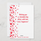 バレンタインデーのコンフェッティハートパーソナライズカード シーズンカード (裏面)