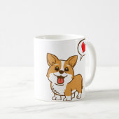 バレンタインデーのコーギーのハートのコーヒー・マグ コーヒーマグカップ (正面右)