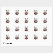 バレンタインデーのサモエド犬 ラウンドシール (シート)