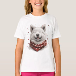 バレンタインデーのサモエド犬 Tシャツ