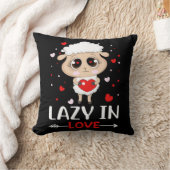バレンタインデーのシングルスに恋の羊の怠惰 クッション (ブランケット)