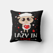 バレンタインデーのシングルスに恋の羊の怠惰 クッション (裏面)