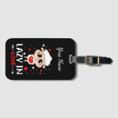 バレンタインデーのシングルスに恋の羊の怠惰 ラゲッジタグ (正面横)