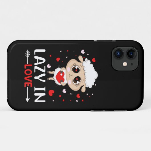 バレンタインデーのシングルスに恋の羊の怠惰 Case-Mate iPhoneケース (裏面(横))