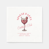 バレンタインデーのシングル女子 ピンクカクテルパーティー スタンダードカクテルナプキン (正面)