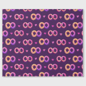 バレンタインデーのシームレスなハートパター遊ン ラッピングペーパー (フラット)