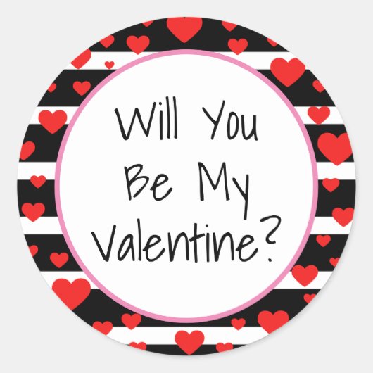 バレンタインデーのシールを貼ってバレンタインにしてくれる ラウンドシール (正面)