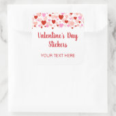 バレンタインデーのシールラベルとハート縁ど スクエアシール (バッグ)